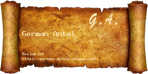 German Antal névjegykártya